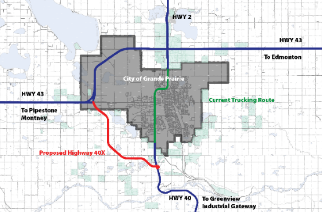 Map of proposed Highway 40x